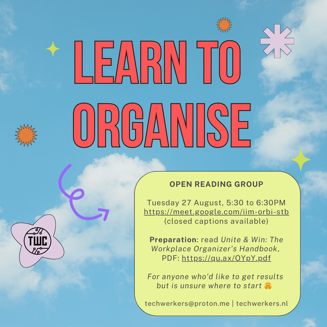 Flyer for the 'Learn to Organize' event