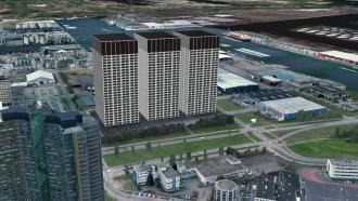 Artist impression of the planned data centre in Amsterdam, which was attacked by workers.